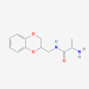 molecular formula C12H16N2O3 B15501260 2-Amino-N-(((S)-2,3-dihydrobenzo[b][1,4]dioxin-2-yl)methyl)propanamide 