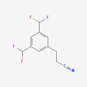 molecular formula C11H9F4N B15501305 (3,5-Bis(difluoromethyl)phenyl)propanenitrile 