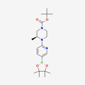 molecular formula C21H34BN3O4 B15501323 tert-Butyl (S)-3-methyl-4-(5-(4,4,5,5-tetramethyl-1,3,2-dioxaborolan-2-yl)pyridin-2-yl)piperazine-1-carboxylate 