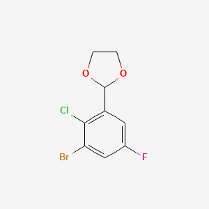 molecular formula C9H7BrClFO2 B15501325 2-(3-Bromo-2-chloro-5-fluorophenyl)-1,3-dioxolane 