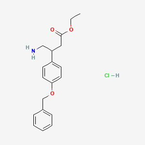 molecular formula C19H24ClNO3 B15501337 (S)-Ethyl 4-amino-3-(4-(benzyloxy)phenyl)butanoate hydrochloride 