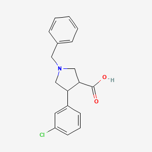 molecular formula C18H18ClNO2 B15501368 1-Benzyl-4-(3-chlorophenyl)pyrrolidine-3-carboxylic acid 