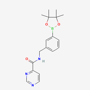 N-[[3-(4,4,5,5-tetramethyl-1,3,2-dioxaborolan-2-yl)phenyl]methyl]pyrimidine-4-carboxamide