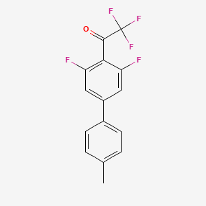 molecular formula C15H9F5O B15501416 1-(3,5-Difluoro-4'-methyl-[1,1'-biphenyl]-4-yl)-2,2,2-trifluoroethanone 