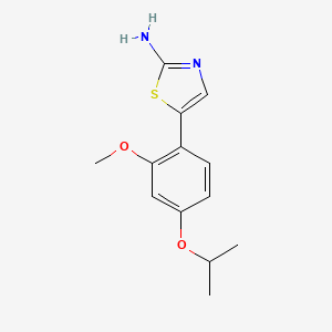 molecular formula C13H16N2O2S B15501448 5-(4-Isopropoxy-2-methoxyphenyl)thiazol-2-amine 