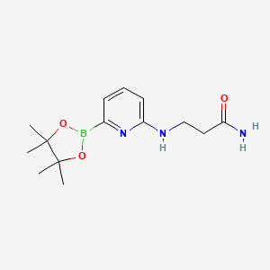 molecular formula C14H22BN3O3 B15501463 3-[[6-(4,4,5,5-Tetramethyl-1,3,2-dioxaborolan-2-yl)pyridin-2-yl]amino]propanamide 