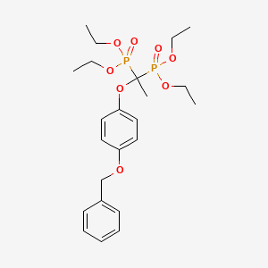 molecular formula C23H34O8P2 B15501468 Tetraethyl (1-(4-(benzyloxy)phenoxy)ethane-1,1-diyl)bis(phosphonate) 