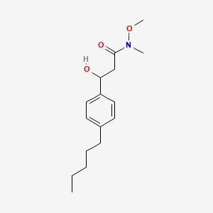 3-Hydroxy-N-methoxy-N-methyl-3-(4-pentylphenyl)propanamide