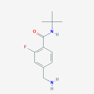 molecular formula C12H17FN2O B15501535 4-Aminomethyl-2-fluoro-N-tert-butyl-benzamide 