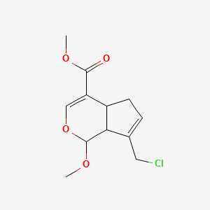 molecular formula C12H15ClO4 B15501536 (1R,4aS,7aS)-Methyl 7-(chloromethyl)-1-methoxy-1,4a,5,7a-tetrahydrocyclopenta[c]pyran-4-carboxylate 