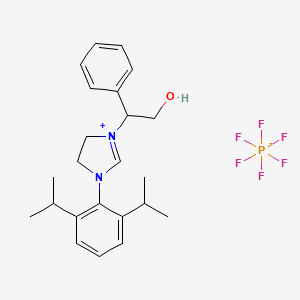 2-[3-[2,6-Di(propan-2-yl)phenyl]-4,5-dihydroimidazol-1-ium-1-yl]-2-phenylethanol;hexafluorophosphate