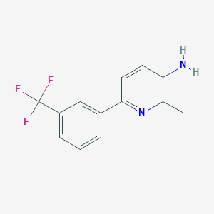 molecular formula C13H11F3N2 B15501543 2-Methyl-6-(3-(trifluoromethyl)phenyl)pyridin-3-amine 