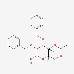 molecular formula C22H26O6 B15501546 (4aS,8aR)-2-methyl-7,8-bis(phenylmethoxy)-4,4a,6,7,8,8a-hexahydropyrano[3,2-d][1,3]dioxin-6-ol 