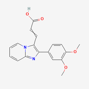 molecular formula C18H16N2O4 B15501557 3-[2-(3,4-Dimethoxyphenyl)imidazo[1,2-a]pyridin-3-yl]prop-2-enoic acid 