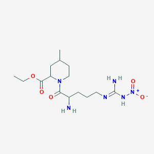 2-Piperidinecarboxylic acid, 1-[2-amino-5-[[imino (nitroamino)methyl] amino]-1-oxopentyl]-4-methyl-,ethyl ester, [2R-[1(S*),2alphar,4beta]]