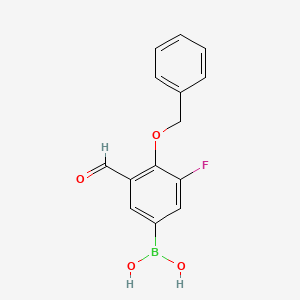 molecular formula C14H12BFO4 B15501605 (4-(Benzyloxy)-3-fluoro-5-formylphenyl)boronic acid 