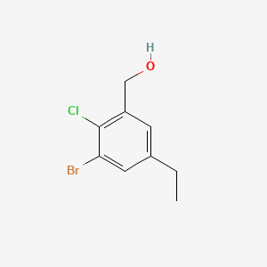 molecular formula C9H10BrClO B15501636 (3-Bromo-2-chloro-5-ethylphenyl)methanol 