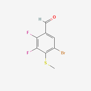 molecular formula C8H5BrF2OS B15501733 5-Bromo-2,3-difluoro-4-(methylthio)benzaldehyde 