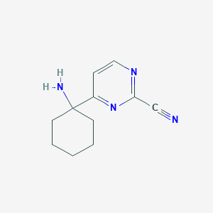 molecular formula C11H14N4 B15501742 4-(1-Aminocyclohexyl)pyrimidine-2-carbonitrile 