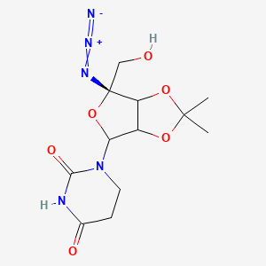 molecular formula C12H17N5O6 B15501751 2',3'-Di-O-isopropylidene-4'-alpha-azido-uridine 