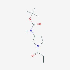 molecular formula C12H22N2O3 B15501776 Tert-butyl 1-propionyl-3-pyrrolidinylcarbamate 