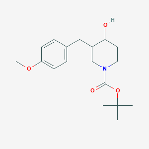 molecular formula C18H27NO4 B15501796 trans-tert-Butyl 4-hydroxy-3-(4-methoxybenzyl)piperidine-1-carboxylate 