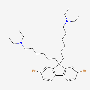 molecular formula C33H50Br2N2 B15501842 2,7-Dibromo-N,N,N',N'-tetraethyl-9H-fluorene-9,9-dihexanamine 