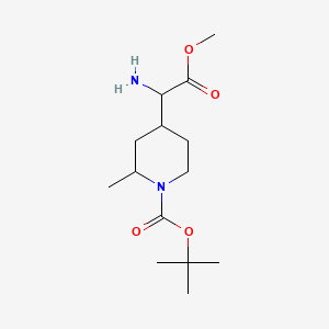 molecular formula C14H26N2O4 B15501848 tert-Butyl 4-(1-amino-2-methoxy-2-oxoethyl)-2-methylpiperidine-1-carboxylate 