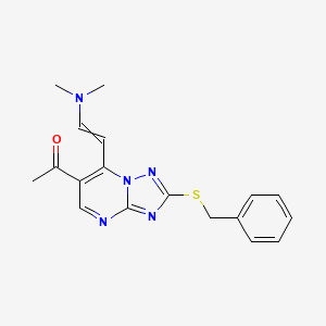 (E)-1-(2-(benzylthio)-7-(2-(dimethylamino)vinyl)-[1,2,4]triazolo[1,5-a]pyrimidin-6-yl)ethan-1-one