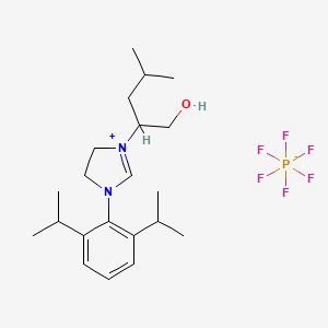 molecular formula C21H35F6N2OP B15501929 (S)-3-(2,6-Diisopropylphenyl)-1-(1-hydroxy-4-methylpentan-2-yl)-1H-imidazol-3-ium hexafluorophosphate(V) 