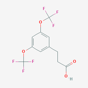 molecular formula C11H8F6O4 B15502086 (3,5-Bis(trifluoromethoxy)phenyl)propanoic acid 