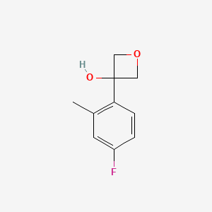 molecular formula C10H11FO2 B15502102 3-(4-Fluoro-2-methyl-phenyl)oxetan-3-ol 