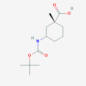 molecular formula C13H23NO4 B15502106 (1R)-1-methyl-3-[(2-methylpropan-2-yl)oxycarbonylamino]cyclohexane-1-carboxylic acid 