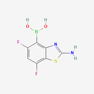 molecular formula C7H5BF2N2O2S B15502171 (2-Amino-5,7-difluorobenzo[d]thiazol-4-yl)boronic acid 