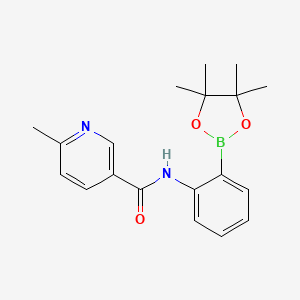 molecular formula C19H23BN2O3 B15502229 6-methyl-N-[2-(4,4,5,5-tetramethyl-1,3,2-dioxaborolan-2-yl)phenyl]pyridine-3-carboxamide 