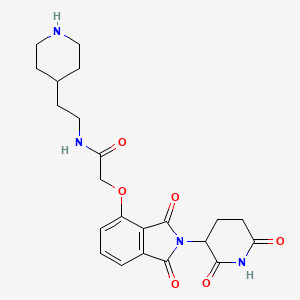 molecular formula C22H26N4O6 B15502269 2-((2-(2,6-Dioxopiperidin-3-yl)-1,3-dioxoisoindolin-4-yl)oxy)-N-(2-(piperidin-4-yl)ethyl)acetamide hydrochloride 