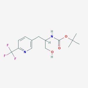 molecular formula C14H19F3N2O3 B15502406 tert-butyl N-[1-hydroxy-3-[6-(trifluoromethyl)pyridin-3-yl]propan-2-yl]carbamate 