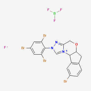 molecular formula C18H12BBr4F4N3O B15502484 14-bromo-4-(2,4,6-tribromophenyl)-8-oxa-4,5-diaza-2-azoniatetracyclo[7.7.0.02,6.011,16]hexadeca-2,5,11(16),12,14-pentaene;trifluoroborane;fluoride 