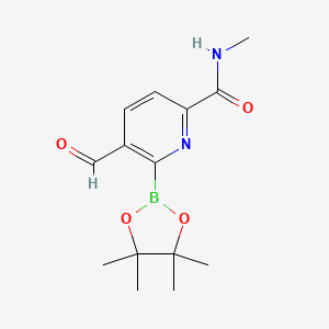 molecular formula C14H19BN2O4 B15502508 5-formyl-N-methyl-6-(4,4,5,5-tetramethyl-1,3,2-dioxaborolan-2-yl)pyridine-2-carboxamide 