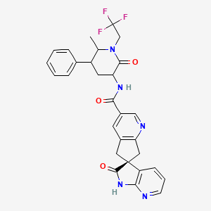 (3S)-N-[6-methyl-2-oxo-5-phenyl-1-(2,2,2-trifluoroethyl)piperidin-3-yl]-2-oxospiro[1H-pyrrolo[2,3-b]pyridine-3,6'-5,7-dihydrocyclopenta[b]pyridine]-3'-carboxamide