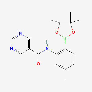 molecular formula C18H22BN3O3 B15502633 N-[5-methyl-2-(4,4,5,5-tetramethyl-1,3,2-dioxaborolan-2-yl)phenyl]pyrimidine-5-carboxamide 