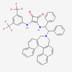 molecular formula C48H33F6N3O2 B15502648 3-[[2-(13-Azapentacyclo[13.8.0.02,11.03,8.018,23]tricosa-1(15),2(11),3,5,7,9,16,18,20,22-decaen-13-yl)-1,2-diphenylethyl]amino]-4-[3,5-bis(trifluoromethyl)anilino]cyclobut-3-ene-1,2-dione 