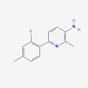 molecular formula C13H13FN2 B15502679 6-(2-Fluoro-4-methylphenyl)-2-methylpyridin-3-amine 