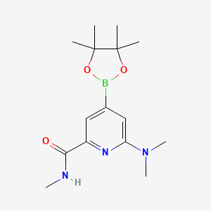 molecular formula C15H24BN3O3 B15502685 6-(dimethylamino)-N-methyl-4-(4,4,5,5-tetramethyl-1,3,2-dioxaborolan-2-yl)pyridine-2-carboxamide 