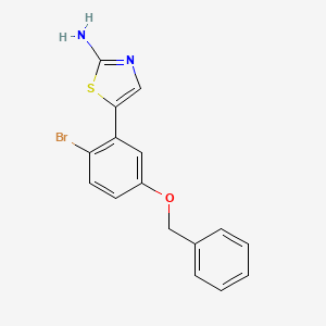 molecular formula C16H13BrN2OS B15502692 5-(5-(Benzyloxy)-2-bromophenyl)thiazol-2-amine 