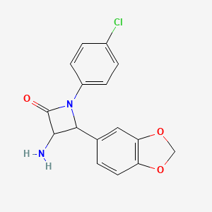 3-Amino-4-(benzo[d][1,3]dioxol-5-yl)-1-(4-chlorophenyl)azetidin-2-one