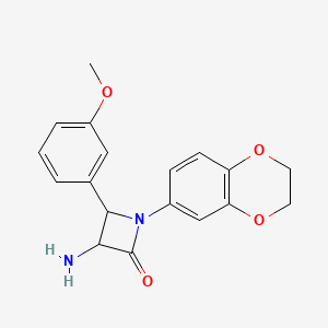 3-Amino-1-(2,3-dihydrobenzo[b][1,4]dioxin-6-yl)-4-(3-methoxyphenyl)azetidin-2-one