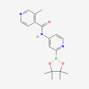 molecular formula C18H22BN3O3 B15502988 3-methyl-N-[2-(4,4,5,5-tetramethyl-1,3,2-dioxaborolan-2-yl)pyridin-4-yl]pyridine-4-carboxamide 