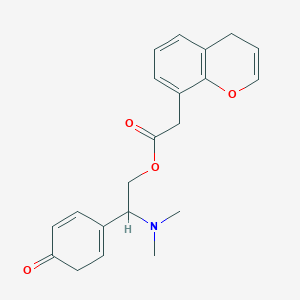 molecular formula C21H23NO4 B15503055 2-(Dimethylamino)-2-(4-oxocyclohexa-1,5-dien-1-yl)ethyl 2-(4H-chromen-8-yl)acetate 