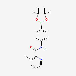 molecular formula C19H23BN2O3 B15503163 3-methyl-N-[4-(4,4,5,5-tetramethyl-1,3,2-dioxaborolan-2-yl)phenyl]pyridine-2-carboxamide 